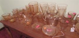Pink Depression Glassware 