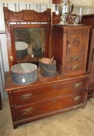 Oak Cheval Dresser