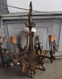 Cast Iron Hanging Light Fixture w/Ships