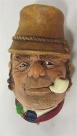 English bosun's chalkware wall head