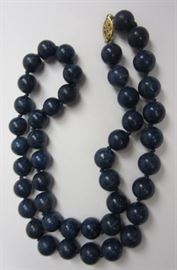 Lapis bead necklace with Sterling clasp 