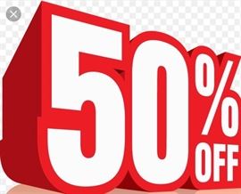 HALF OFF ALL ITEMS THAT WERE LESS THAN $100!! ALL OTHERS REDUCED!! :)