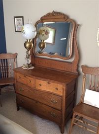 1920’s oak mirrored dresser from Texas