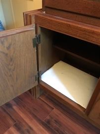 #2 mid century china cabinet two pieces with 4 doors 45x16x71 275.00