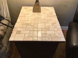 #12 tile top wood base homemade 24x16x26 75.00