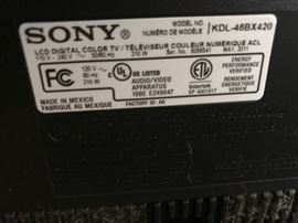 #18 Sony Bravia 46" KDL 46bx420 150.00