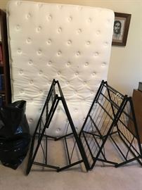 #25 Zinues queen pillowtop mattress with frame (2) 125.00 each 