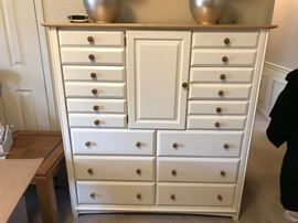 #26 white 12 drawer 1 door chest 50x19x53 125.00