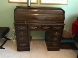 #30 Roll Top wood desk 2 piece 43x22x32-42 $100