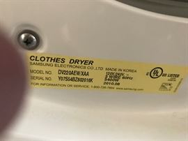 #35 Samsung front loading washing machine wf220anw 400.00 $       #36 Samsung dryer dv220aew 400.00