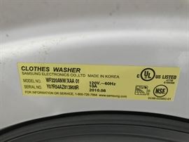 #35 Samsung front loading washing machine wf220anw 400.00 $       #36 Samsung dryer dv220aew 400.00