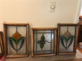 #56 Stained glass tulip 11x17(2) 75 each        #57 Rose stained glass 13x15 60.00