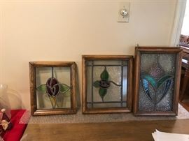 #56 Stained glass tulip 11x17(2) 75 each        #57 Rose stained glass 13x15 60.00          #58 Larger rose stained glass 10.5x13 50.00