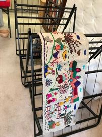 #65 vintage wall hanging with embroidery on it 25.00