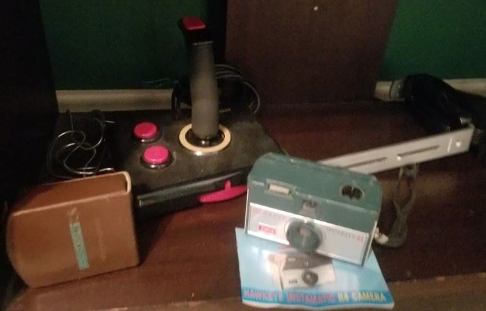 Vintage cameras and game controller