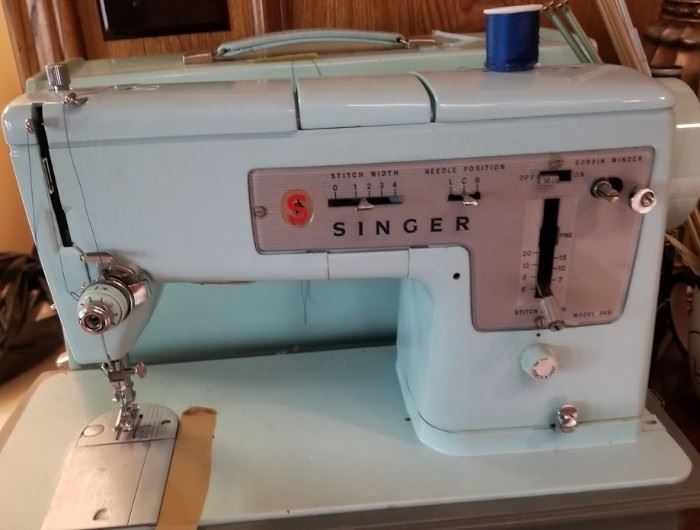 Blue singer sewing machine