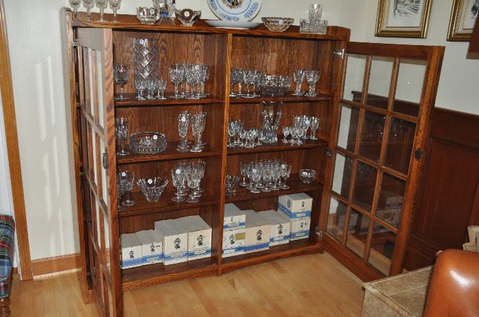 Entire unit is filled with a amazing collection of Waterford Lismore stemware!