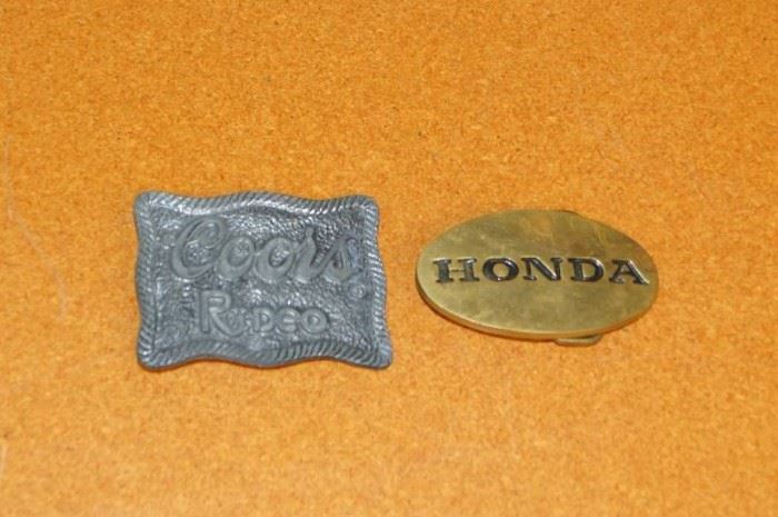 Vintage Cool Belt Buckles HONDA and COORS RODEO