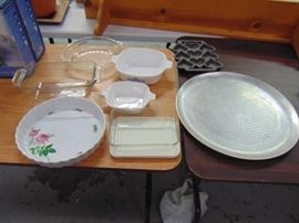 bakeware with hearts and pretty flowered dish