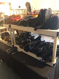 large number of quality leather purses