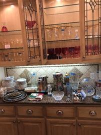 bar area crystal and accessories