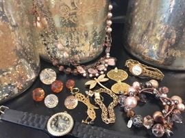 Assorted jewelry, watches