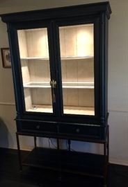 Wood and iron curio display cabinet