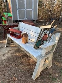 There are two of these benches that turn into tables.