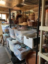 More fabric, and some of the cutest baskets I've seen.