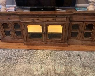 Restoration Hardware television console. Such a great look and statement piece!