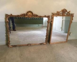 Ornate Gold Tone Mirrors