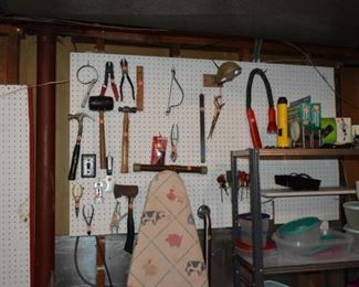 Garage Tools, Ironing Board, & Items