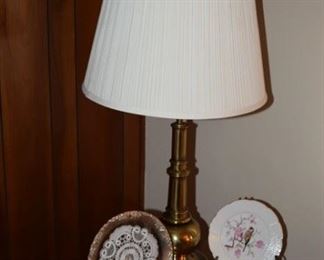 Table Lamp & Collectible Plates