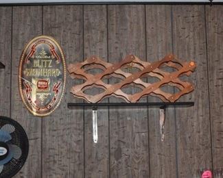 Sign, Shelf, Fan, & Wine Rack