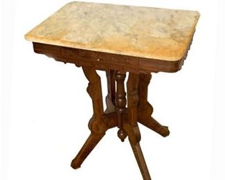 Lot 056
Antique East Lake Marble Top Parlor Table