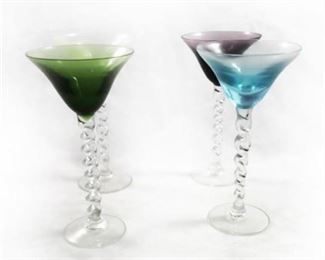 Lot 652
Mid-Century Crystal Stemmed Cordial Glasses