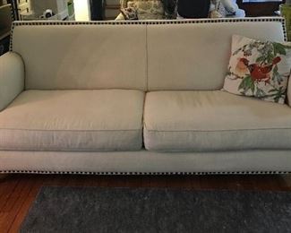 Pier One Cream Colored Nailhead Sofa