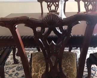HAND CARVED SOLID WOOD DETAILED CHAIRS