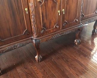 MATCHING BUFFET HANDCARVED WOOD 