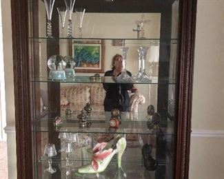 GLASS CURIO SOLID WOOD
