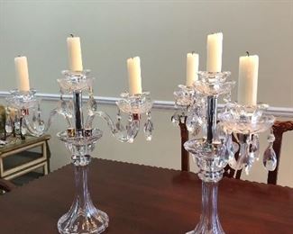 CRYSTAL CANDELABRA SET 21" TALL