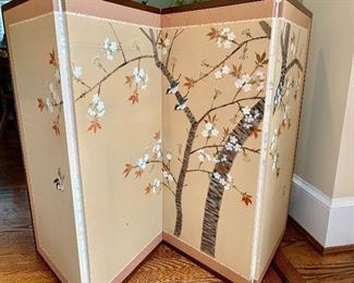 Folding painted screen