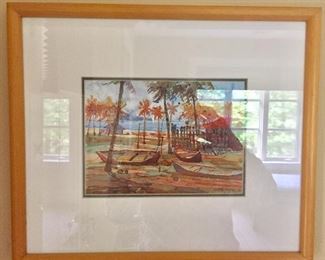 Original framed watercolor