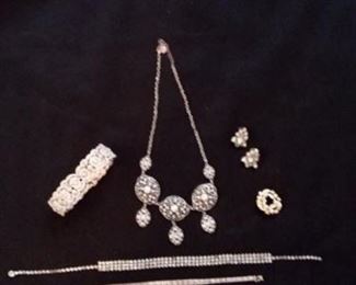 Rhinestone and Silver Jewelry