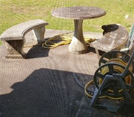 Concrete patio set