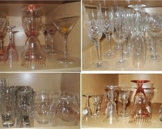 Beautiful modern and Depression glass and crystal