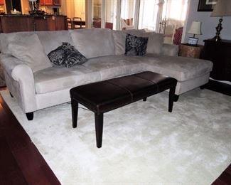 Microfiber sofa with chase - leather bench