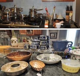 Pots and pans, dish sets, pottery, cookware, knives and so much more