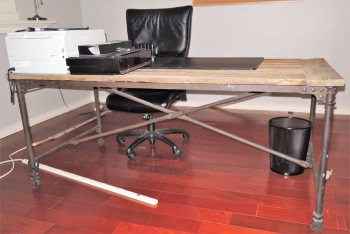 Industrial style desk. Lazyboy office desk chair