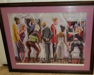 "Spectators at the Tarkay Exhibit” by Marcus Glenn (2002)          https://ctbids.com/#!/description/share/124705